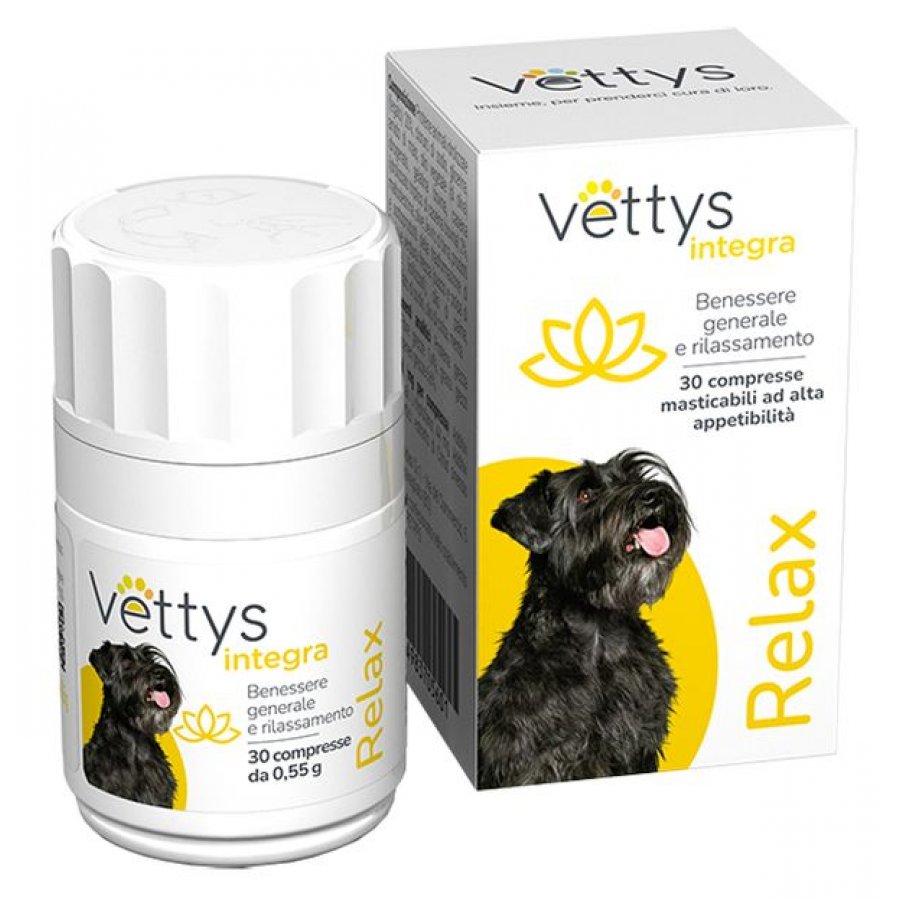 Vettys Integra Relax Cane 30 Compresse - Integratore per la Calma e il Benessere dei Cani