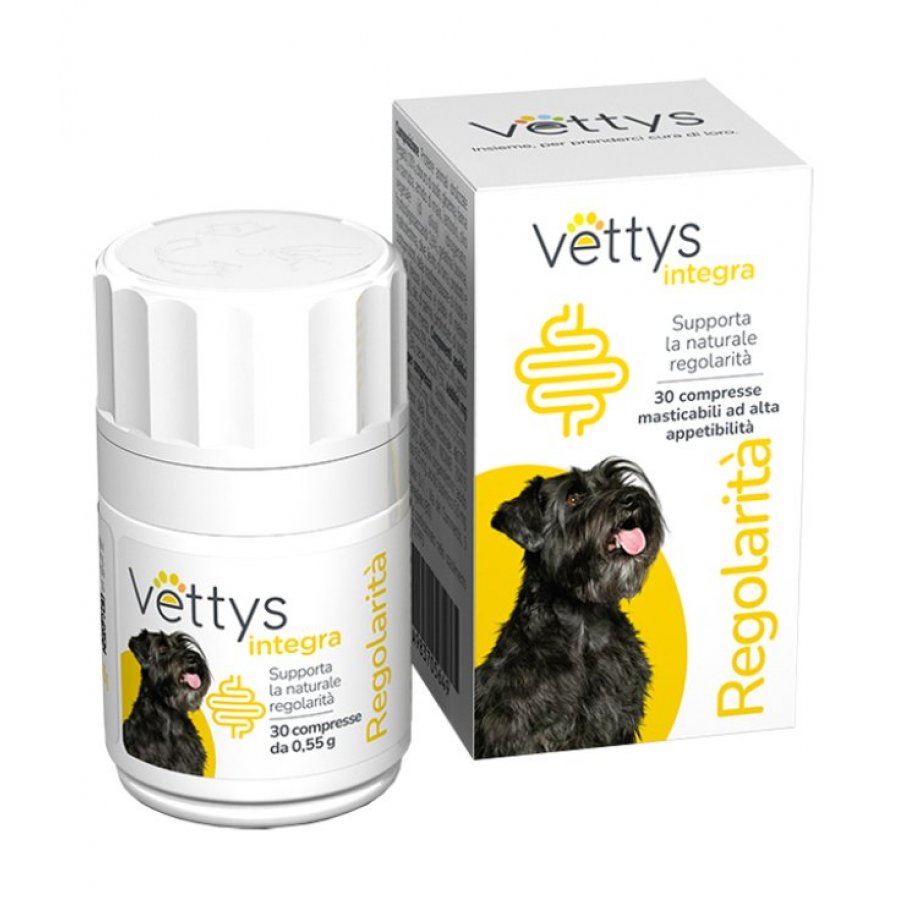 Vettys Integra Regolarità Cane 30 Compresse - Integratore per la Regolarità Intestinale dei Cani