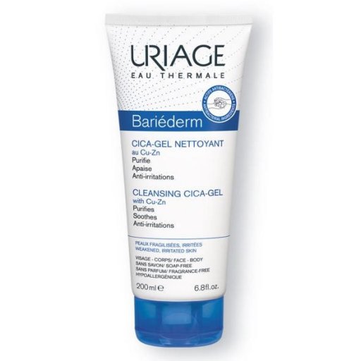 Uriage Bariederm - Cica Gel Detergente Viso Corpo 200ml per una Pelle Delicata e Protetta