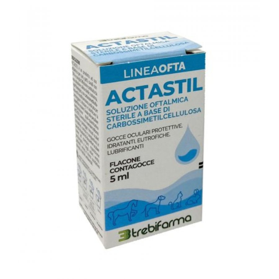 Actastil Soluzione Oftalmica 5ml - Protezione e Idratazione per gli Occhi di Cani, Gatti, Cavalli e Conigli
