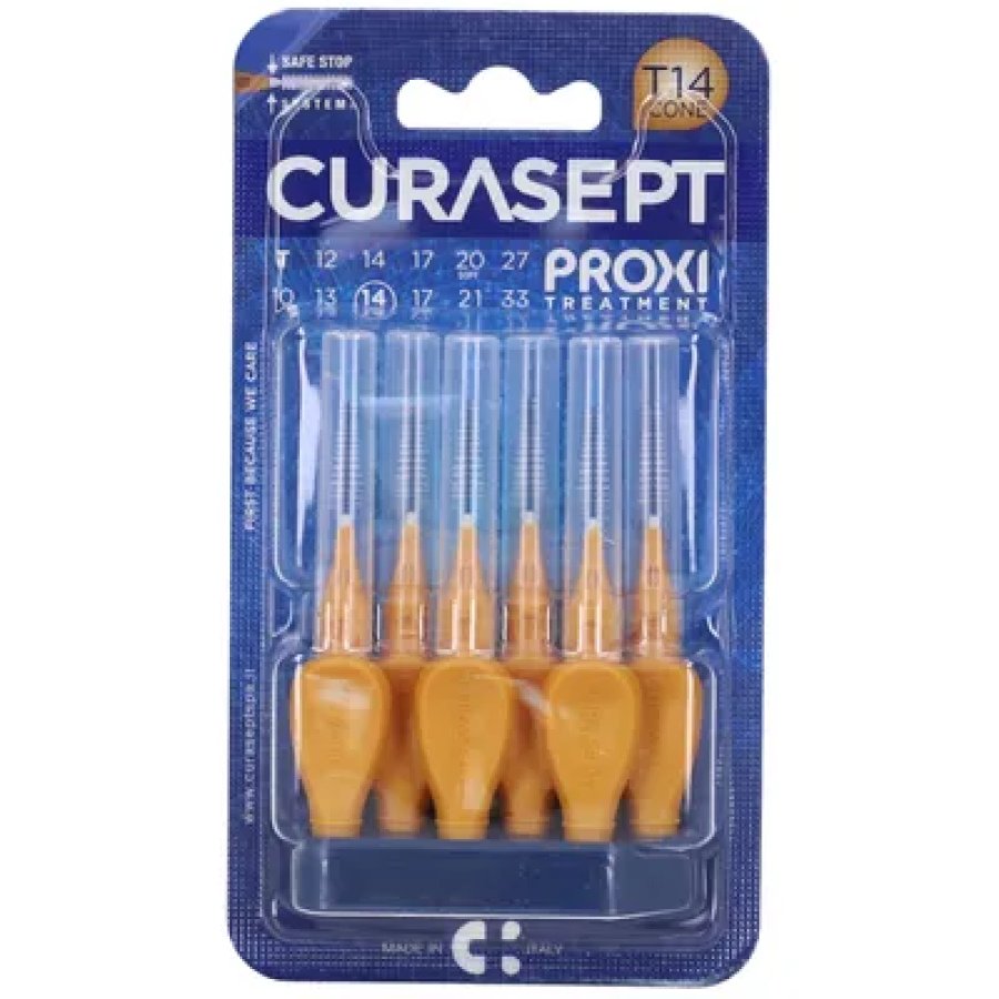 Curasept Proxi T14 Ocra/Dark Gold Scovolino Interdentale 6 Pezzi