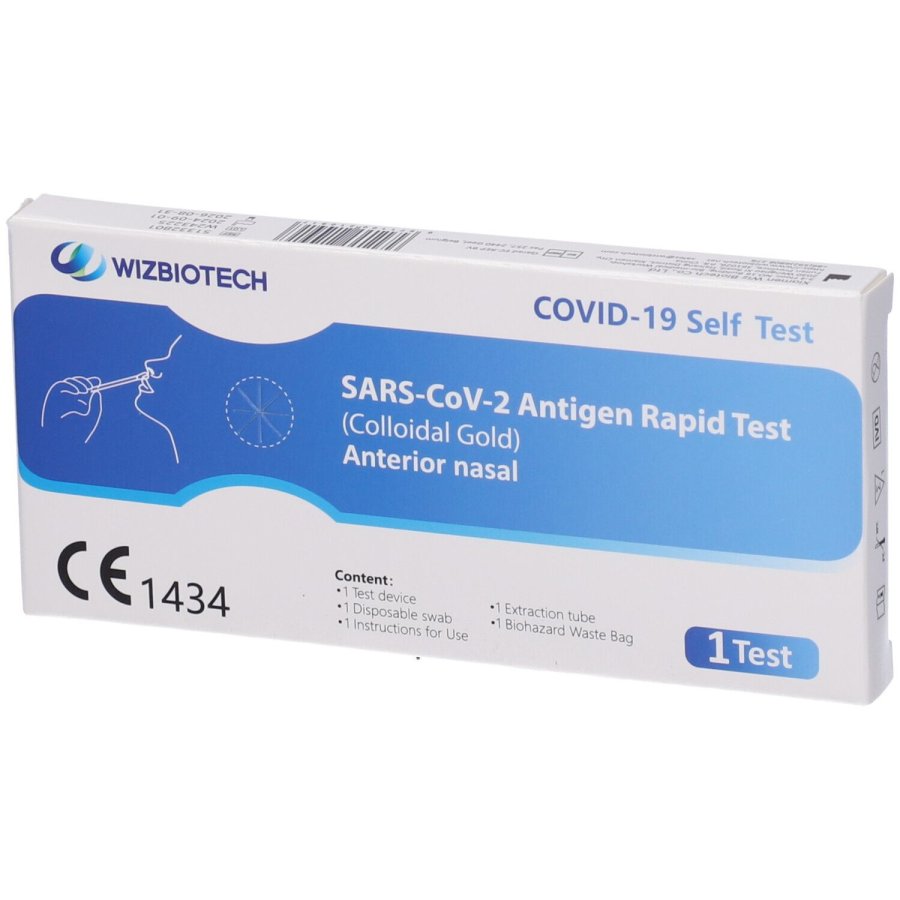Wiz Biotech, Test Antigenico Rapido Covid-19 Sars Cov-2, 1 Tampone Autodiagnostico