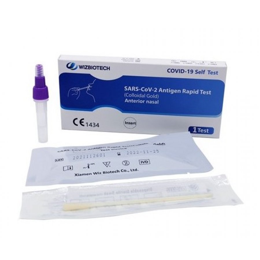 Wiz Biotech - Test Antigenico Rapido - Covid-19 Sars Cov-2 - 1 Tampone Autodiagnostico