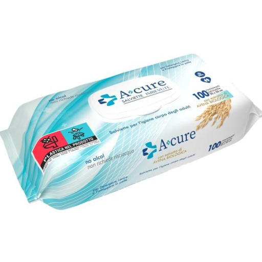 A+cure Salviette Detergenti Neutre 100 Pezzi