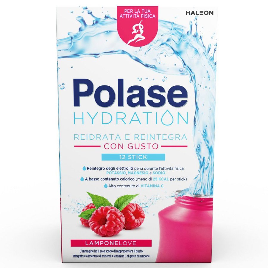 Polase Hydration Magnesio e Potassio Lampone, 12 Stick