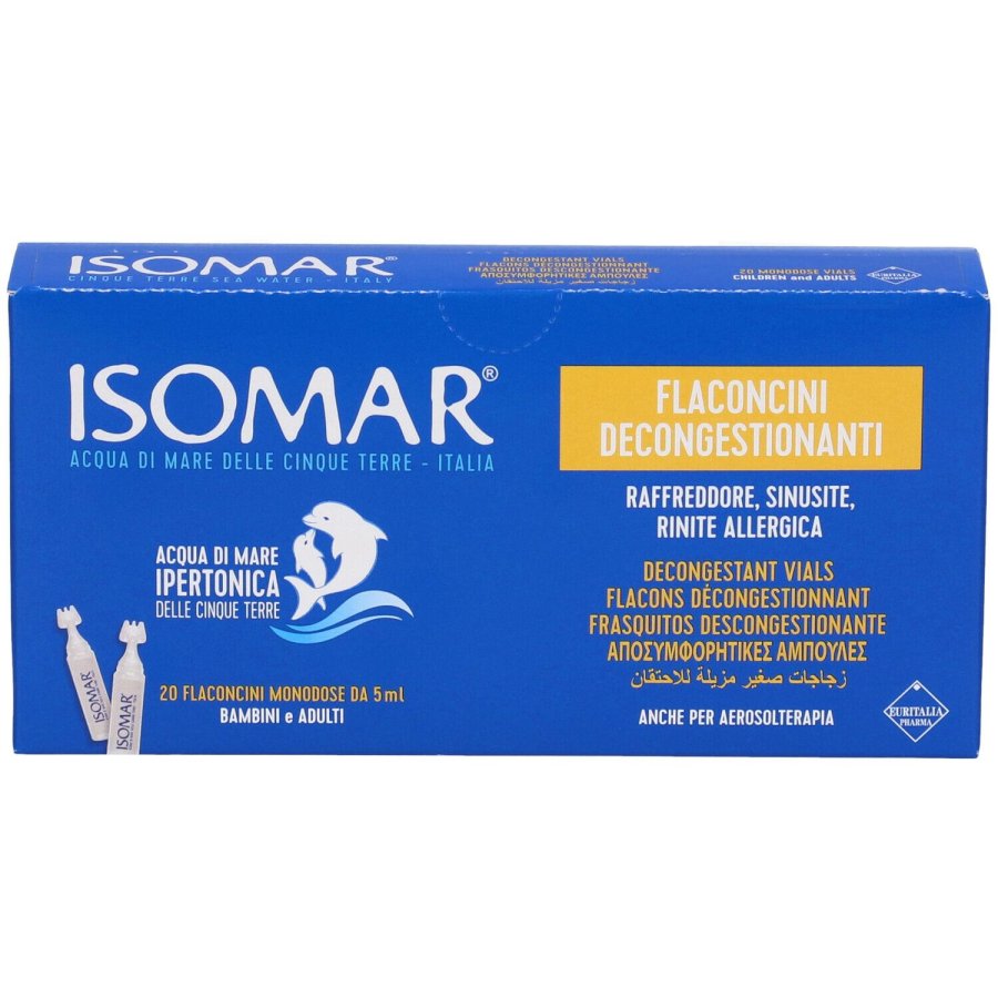 Isomar, Naso Flaconcini Decongestionanti Soluzione Ipertonica, 20 flaconcini