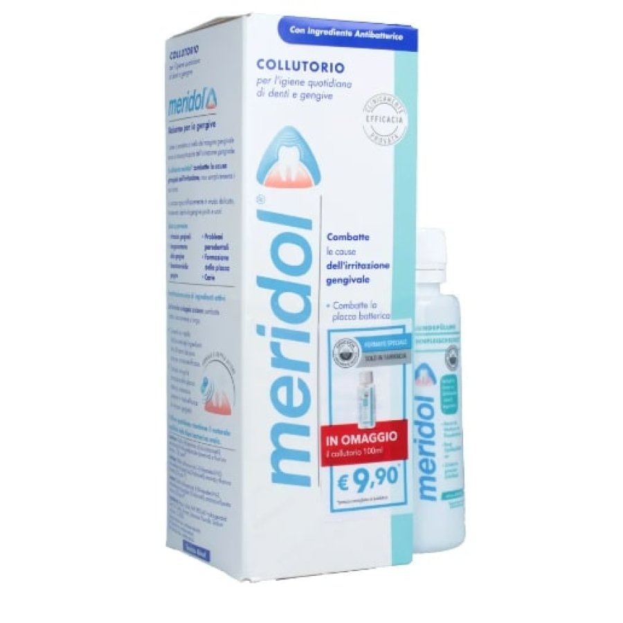 Meridol Colluttorio Protezione Gengive 400ml + 100ml, Senza Alcol, Prevenzione Sanguinamento e Placca
