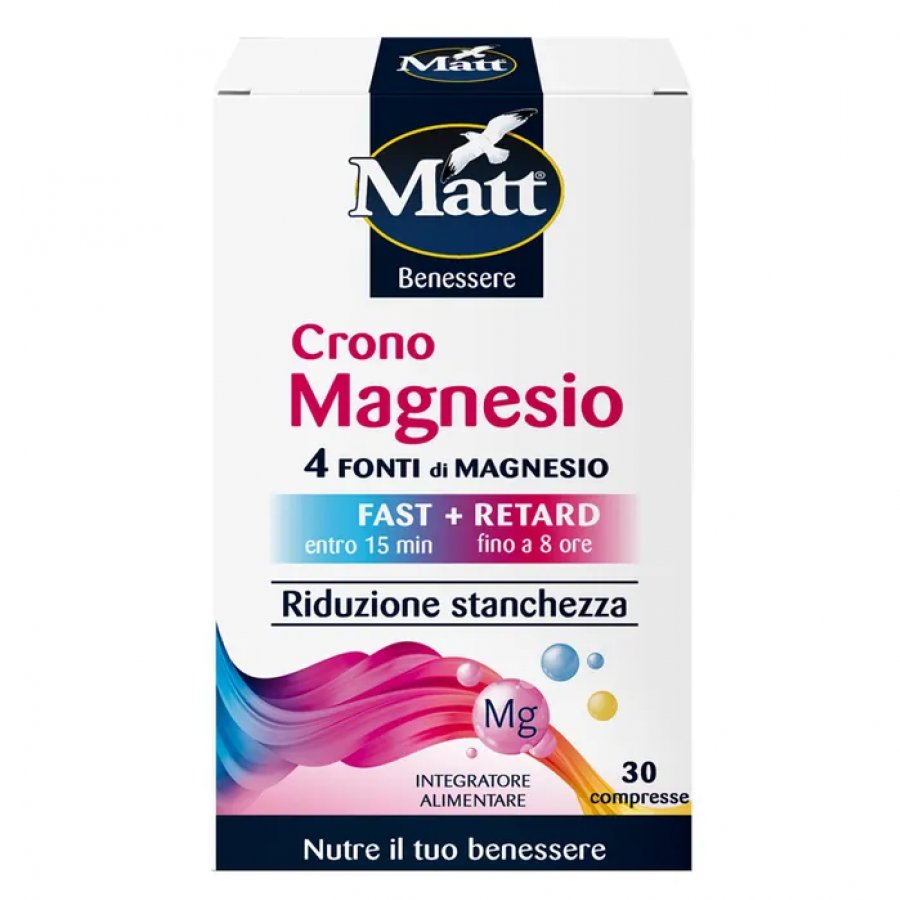 Matt Benessere Crono Magnesio 30 Compresse - Integratore Alimentare di Magnesio