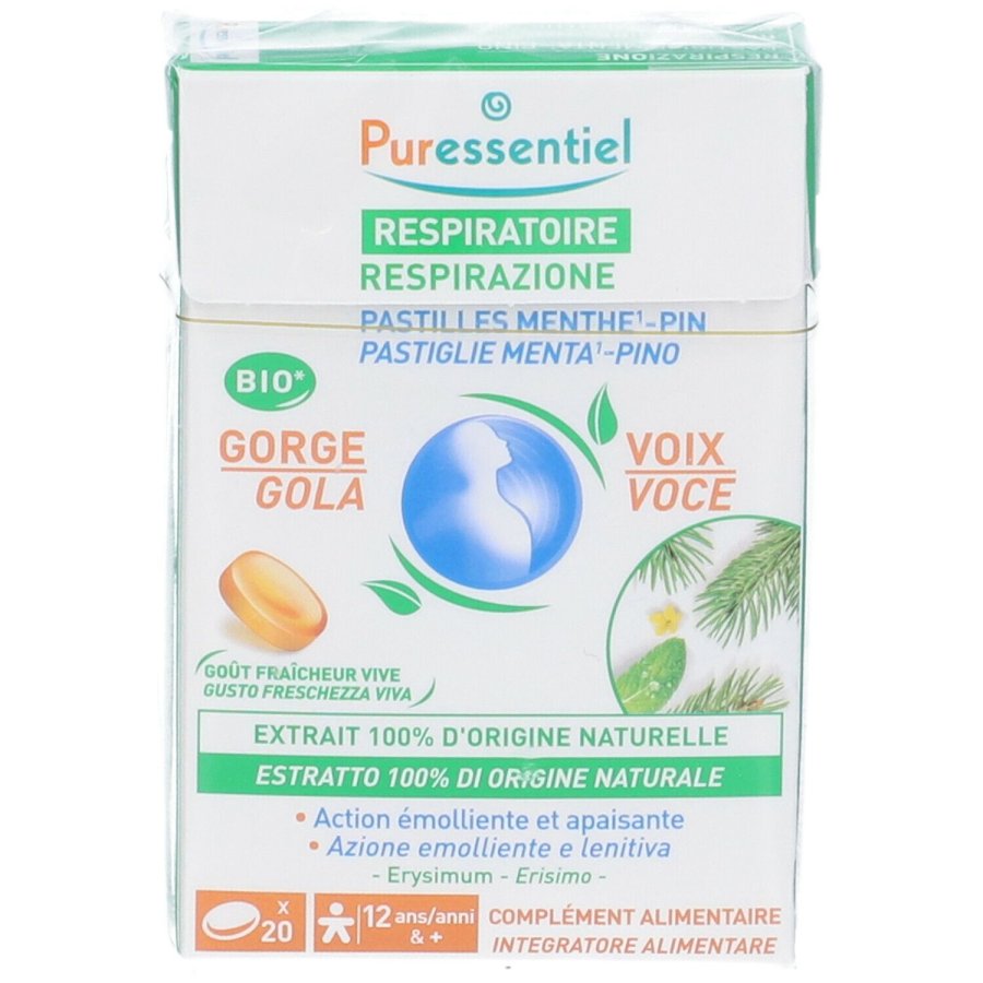Puressentiel Pastiglie Gola Menta Pino, 20 pastiglie