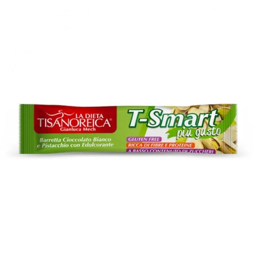 Tisanoreica T-Smart Barretta Pistacchio 35g - Barretta Snack Cioccolato Bianco E Pistacchio