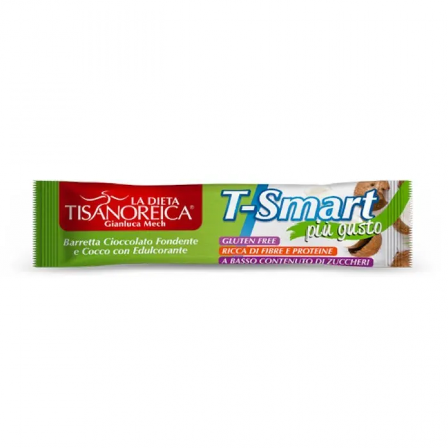 Tisanoreica T Smart Barretta Cocco 35g - Barretta Snack Cioccolato Fondente E Cocco