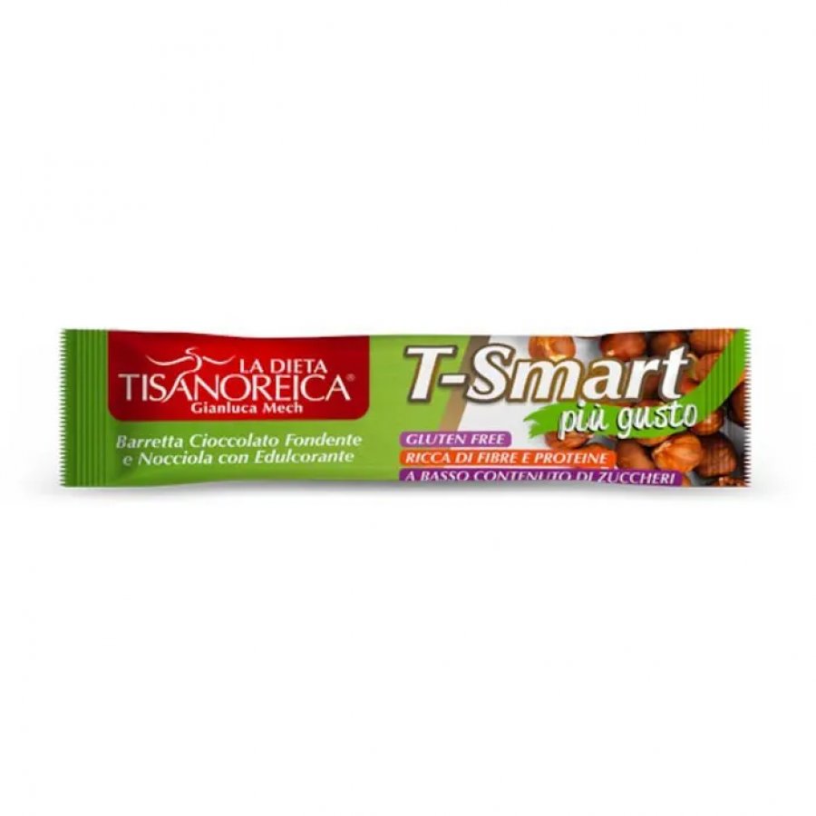 Tisanoreica T-Smart Barretta Nocciola 35g - Barretta Snack Cioccolato Fondente E Nocciola