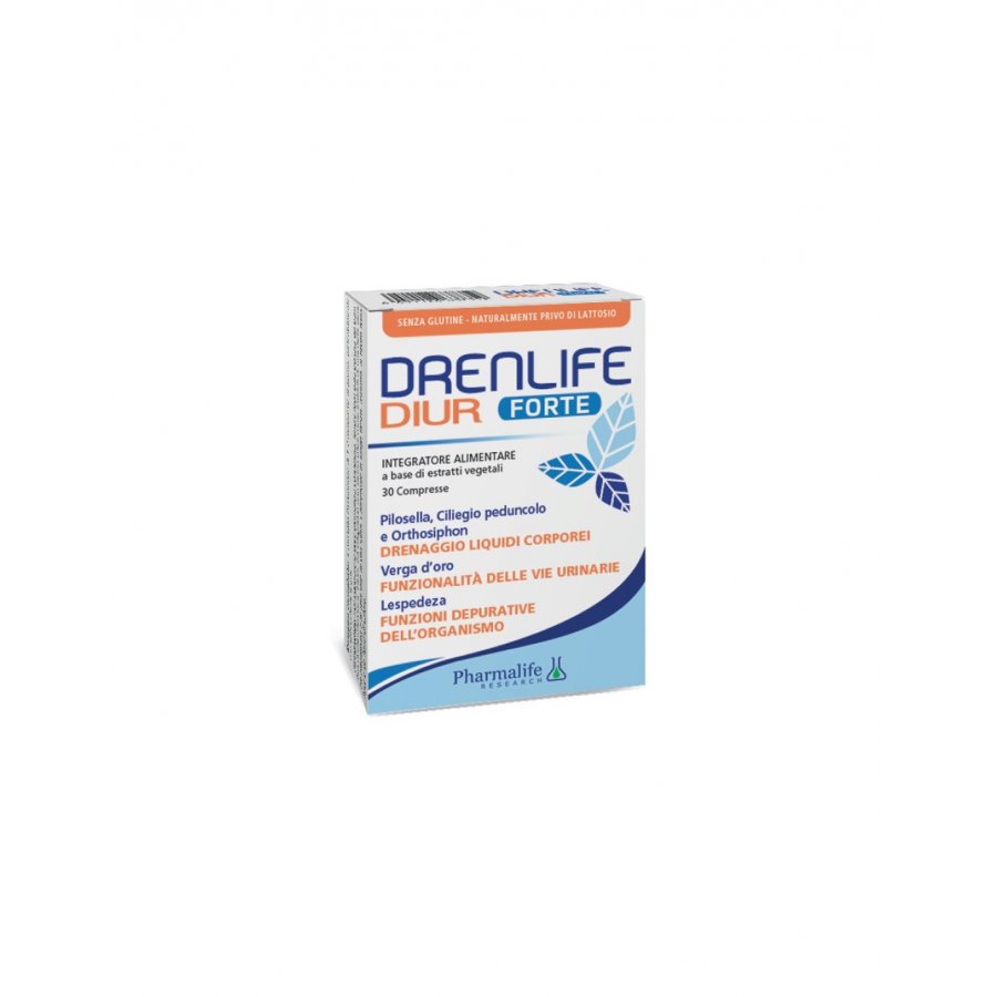 Pharmalife Drenlife Diur Forte 30 Compresse - Integratore Alimentare per Drenare i Liquidi Corporei