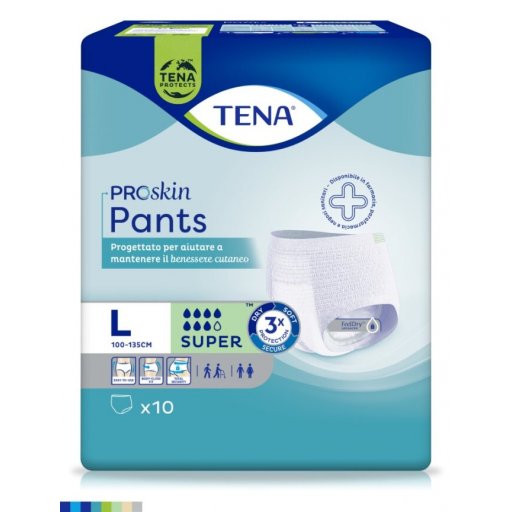 Tena Pants Super - Pannoloni Mutandine Assorbenti Taglia L 10 Pezzi - Comfort e Protezione Ottimali per l'Incontinenza