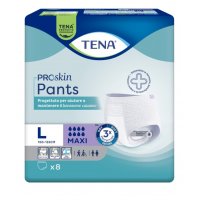 Tena Pants Maxi Pannoloni Mutandine Assorbenti Taglia L 8 Pezzi - Protezione Tripla e Comfort Anatomico per Incontinenza