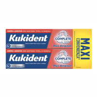 Kukident - Complete Plus Original Crema Adesiva 2x65g - Fissaggio Forte e Comfort Duraturo per Protesi