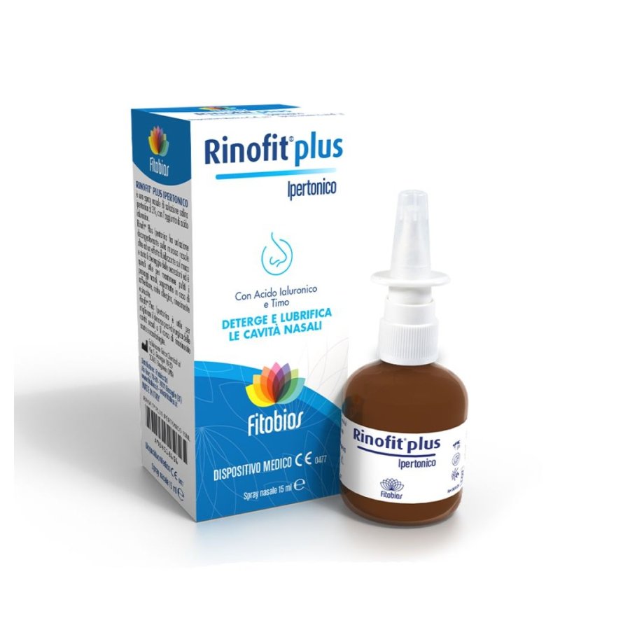 Rinofit Plus Ipertonico Spray Nasale 15ml - Decongestionante Naturale per il Raffreddore