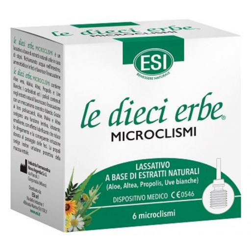 Esi Le Dieci Erbe Microclismi 6 Pezzi - Integratore a Base di Erbe per il Benessere Intestinale