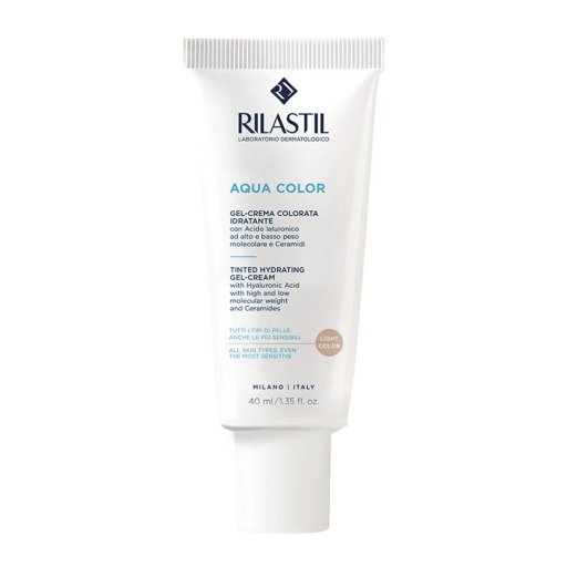 Rilastil, Aqua Color Gel Crema Colorata Idratante Colore Light, 40 ml