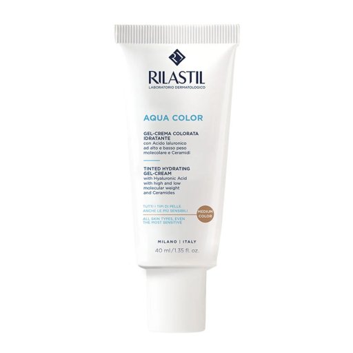 Rilastil, Aqua Color Gel Crema Colorata Idratante, 40 ml