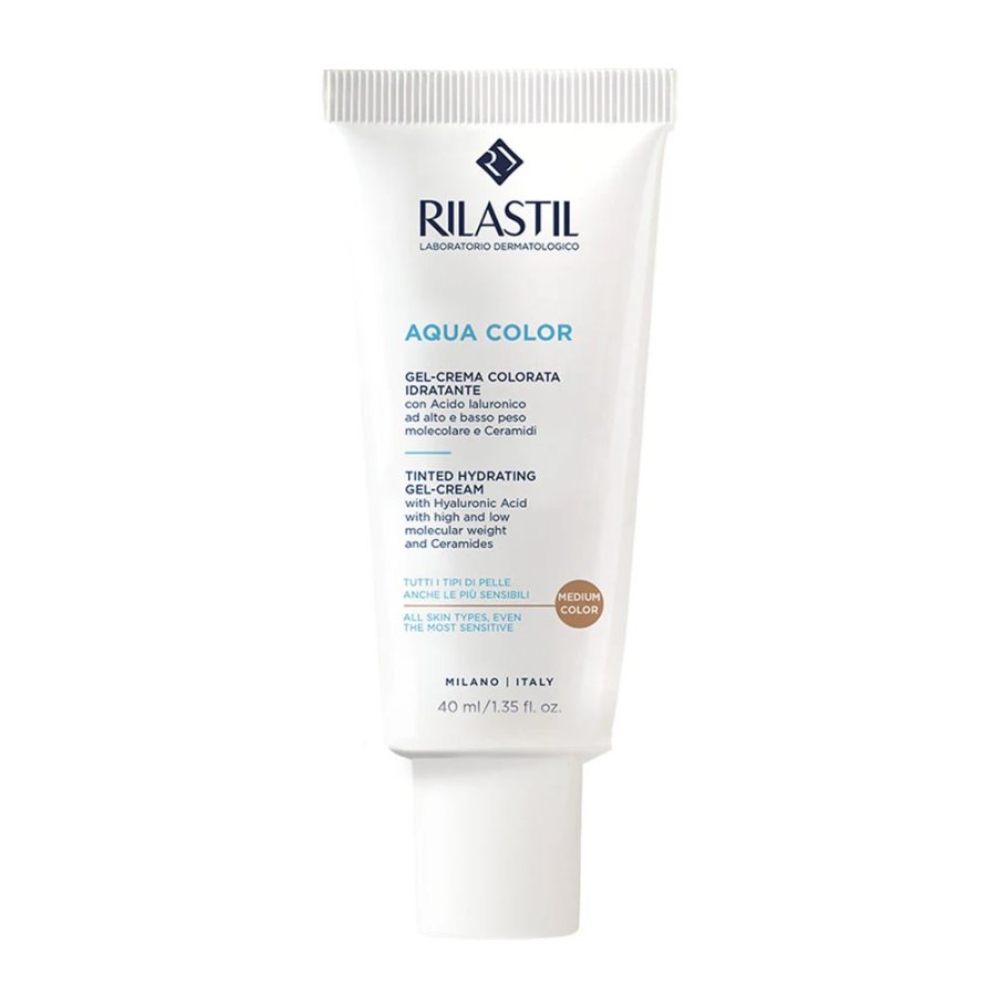 Rilastil, Aqua Color Gel Crema Colorata Idratante, 40 ml