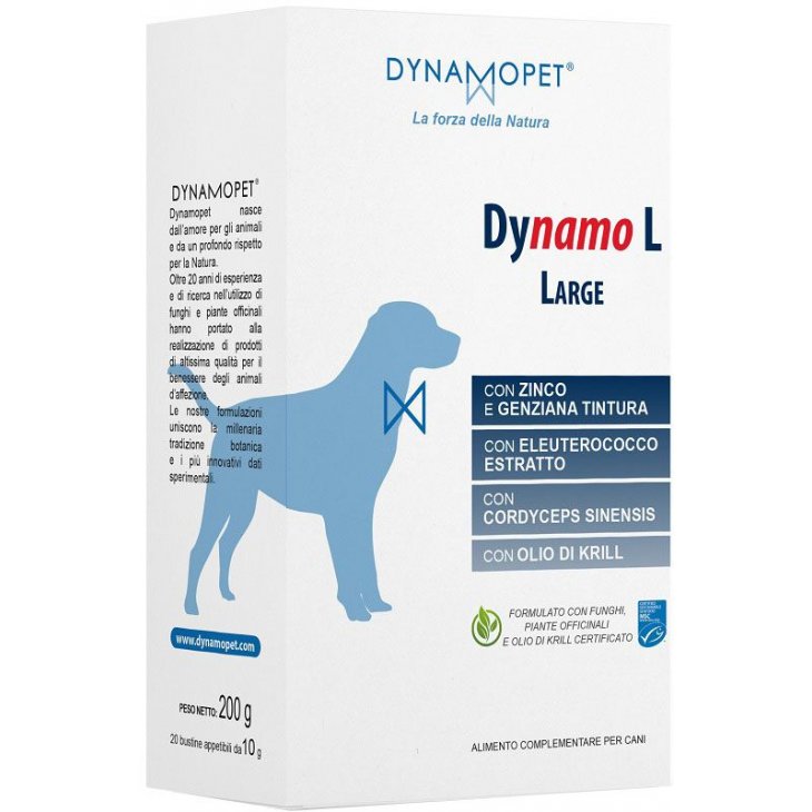 Dynamo L Large 20 Bustine da 10g - Integratore Alimentare per Cani di Taglia Grande
