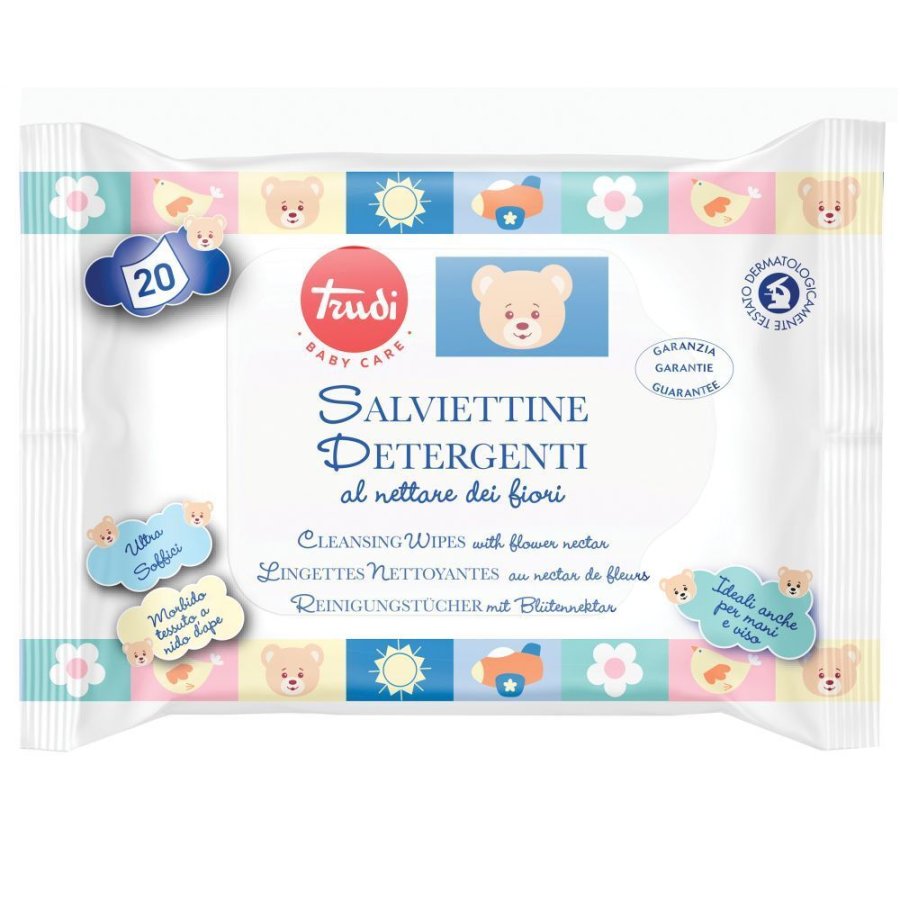 Trudi Baby Care Salviettine Detergenti al Nettare dei Fiori, 20 pezzi 