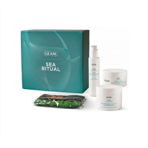 Guam - Sea Ritual Cofanetto Trattamento Rassodante Intensivo Completo | Maschera Corpo 500ml + Scrub-Gel Corpo 250ml + Olio Nutriente Corpo 200ml + Telo Bagno Regalo