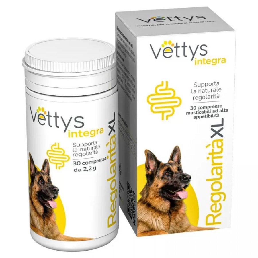 Vettys Integra Regolarità XL Cane 30 Compresse - Integratore per la Regolarità Intestinale dei Cani di Taglia Extra Large