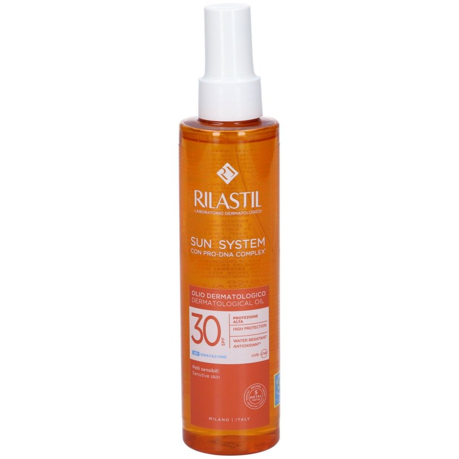 Rilastil Sun System Olio Dermatologico Solare SPF30, 200ml