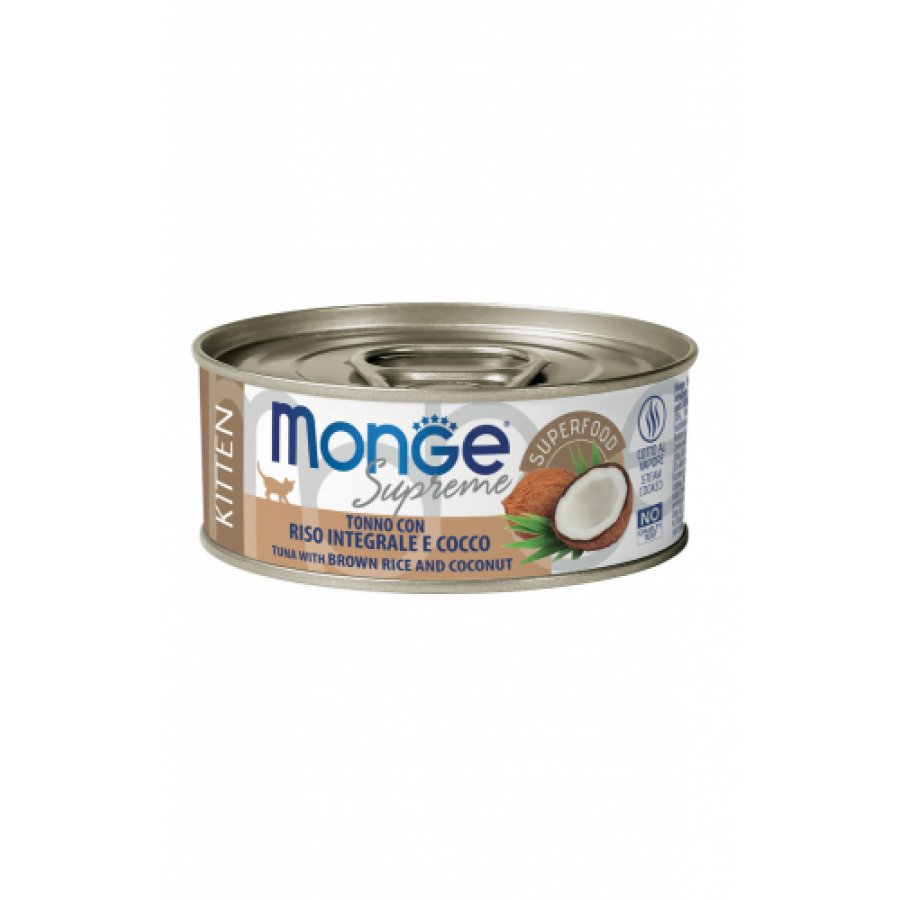Monge Supreme Gattino Tonno con Riso Integrale e Cocco, 80 g