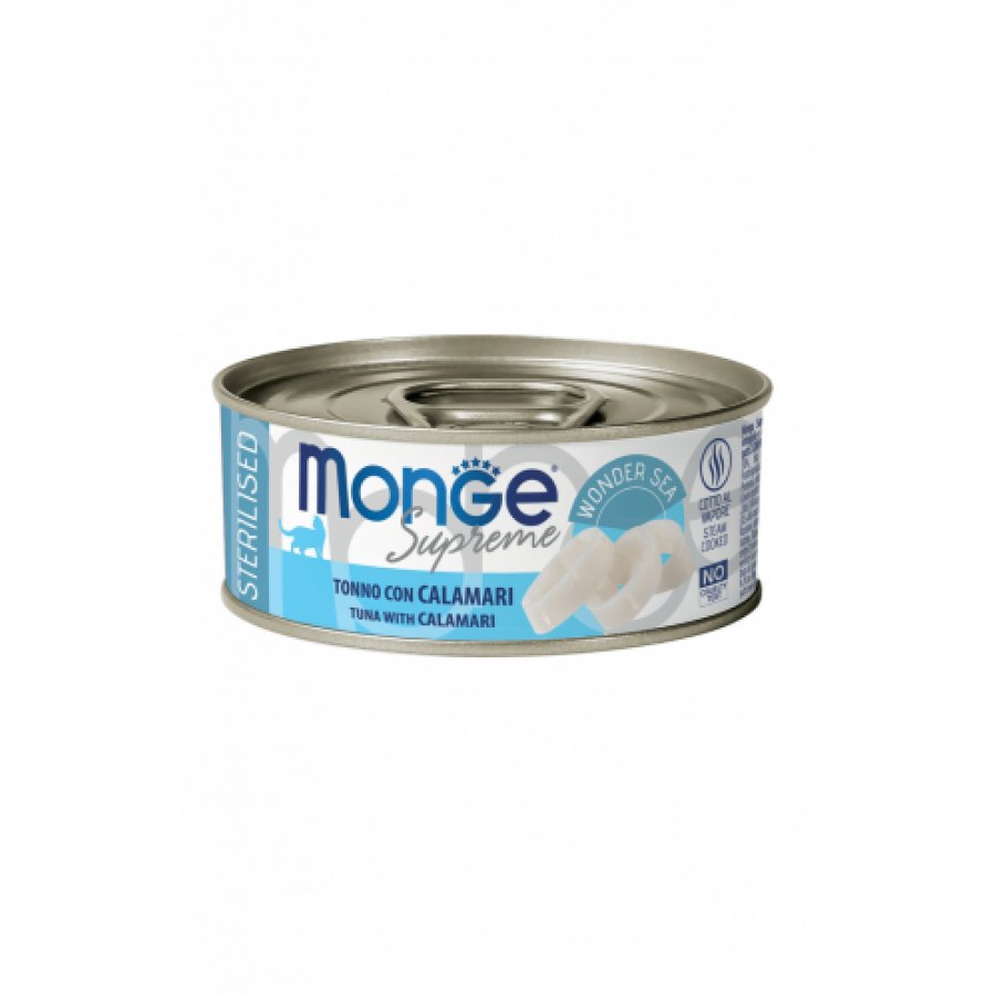 Monge Supreme Gatto Sterilizzato Tonno con Calamari, 80 g