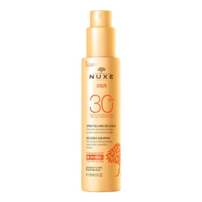 Nuxe Sun Latte Solare Spray Viso E Corpo SPF30 150ml - Protezione Solare con Formula Leggera