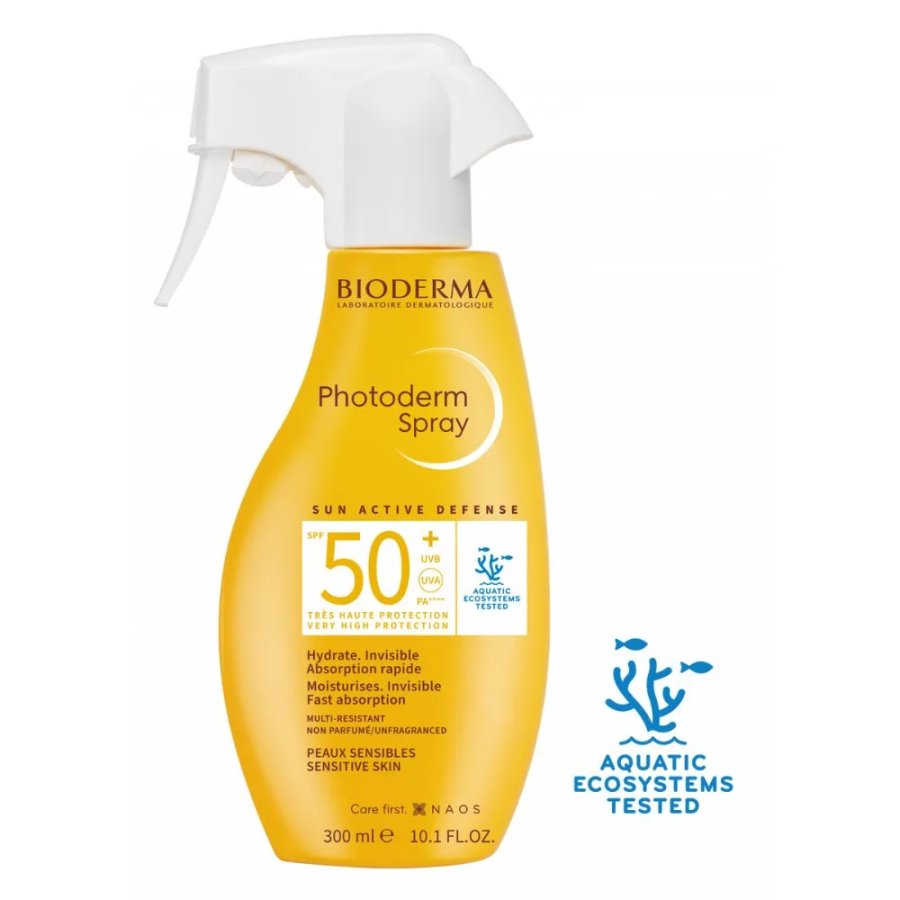 Bioderma Photoderm Spray Invisibile Viso e Corpo SPF50+ Protezione Molto Alta, 300 ml