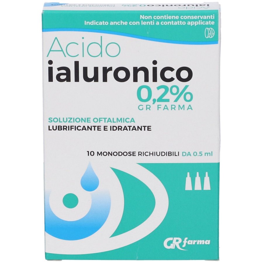 GR Farma, Acido Ialuronico 0,2%, 10 Flaconcini