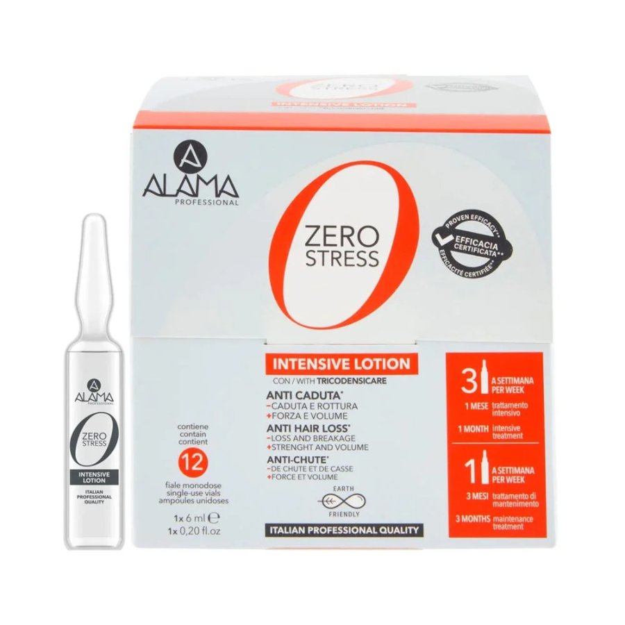 Alama Zero Stress Lozione Anti Caduta Capelli, 12 Fiale