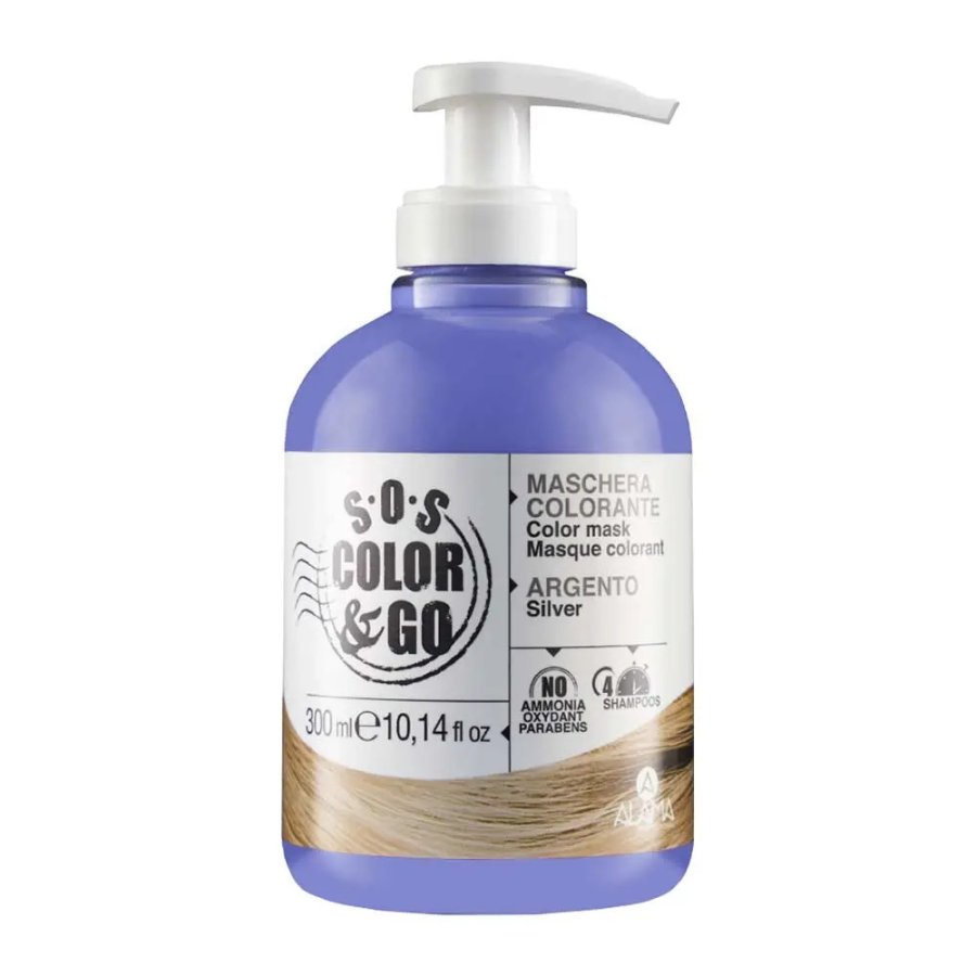 SOS Color & Go Maschera Colorante Argento Effetto Riflessante, 300 ml