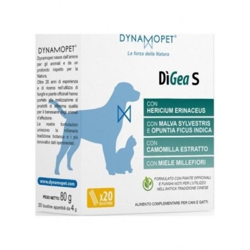 Digea Small Integratore per Cani e Gatti - 20 Bustine da 4g - Supporto Digestivo