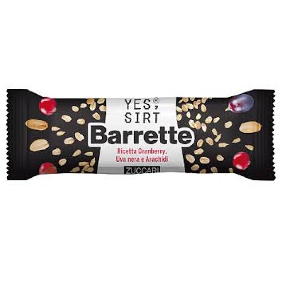 Zuccari Yes Sirt Barrette Cranberry Uva Nera Arachidi 25g - Snack Goloso e Croccante