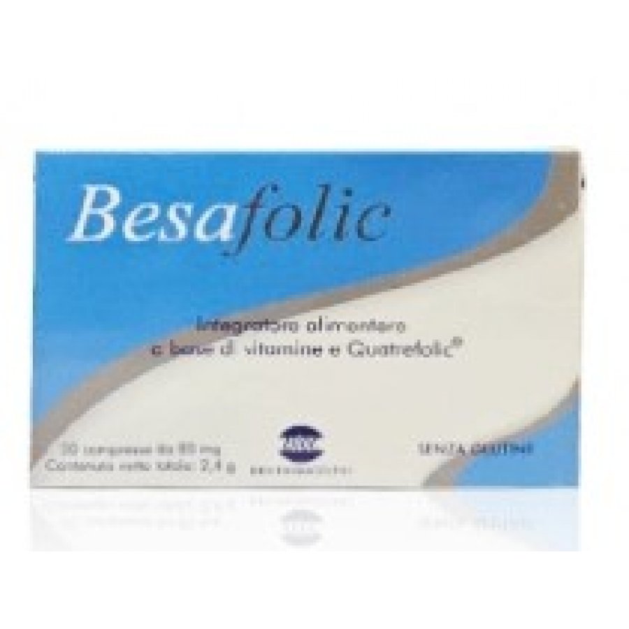 Besafolic 30 Compresse - Integratore alimentare a base di vitamine e Quatrefolic