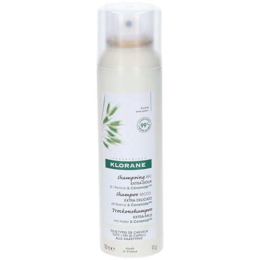 Klorane Shampoo Secco all’Avena e Ceramide 150ml – Tutti i Tipi di Capelli