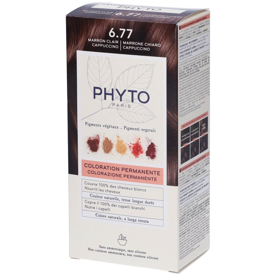 Phyto Phytocolor 6.77 Marrone Chiaro Cappuccino Colorazione Permanente Per Capelli