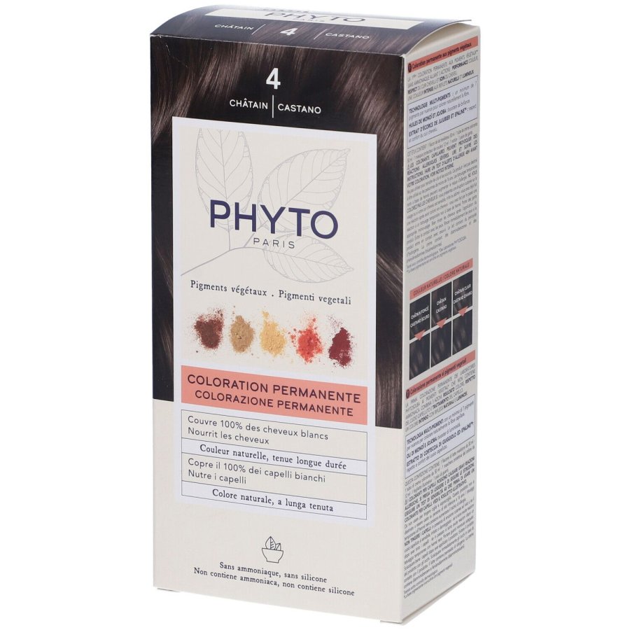 Phyto Phytocolor 4 Castano Colorazione Permanente Per Capelli - Kit da 50ml