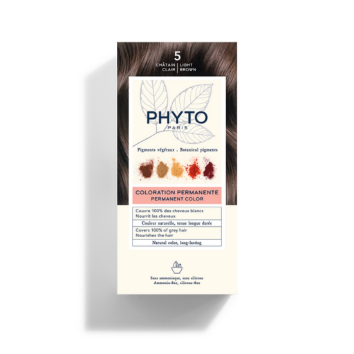 Phyto Phytocolor 5 Castano Chiaro Colorazione Permanente Per Capelli - Kit da 50ml