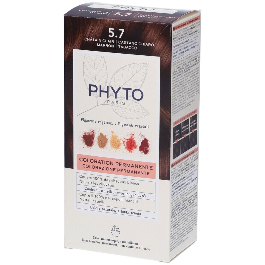 Phyto Phytocolor 5.7 Castano Chiaro Tabacco Colorazione Permanente Per Capelli
