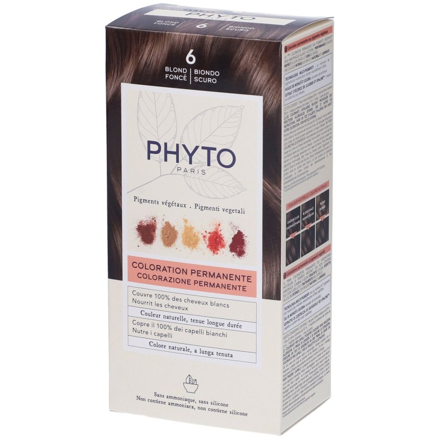 Phyto Phytocolor 6 Biondo Scuro Colorazione Permanente Per Capelli - Phytocolor Tinta Per Capelli