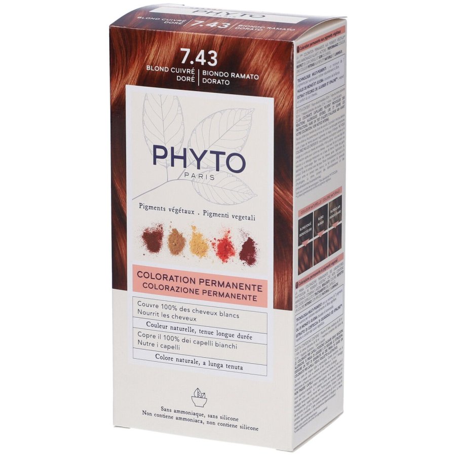 Phyto Phytocolor 7.43 Biondo Ramato Dorato Colorazione Permanente Per Capelli