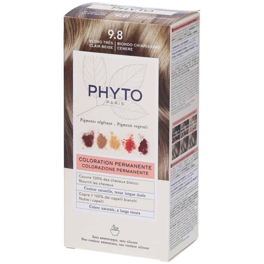 Phyto Phytocolor 9.8 Biondo Chiarissimo Cenere Colorazione Permanente Per Capelli