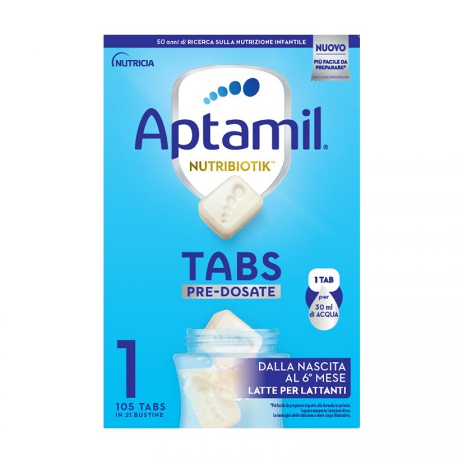 Aptamil Nutribiotik 1 Tabs Pre-Dosate Latte per Lattanti 21 Bustine - Integratore probiotico per neonati