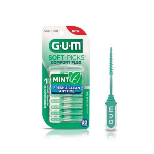 Gum Soft-Picks Comfort Flex Cool Mint Regulare Scovolini 80 Pezzi - Pulizia Interdentale Confortevole e Freschezza Mentolata